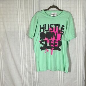 Hustle Don't Sleep Graphic Tee - Mint